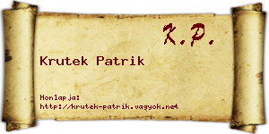 Krutek Patrik névjegykártya